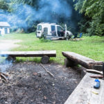 Freiheitsmobil am Lagerfeuer
